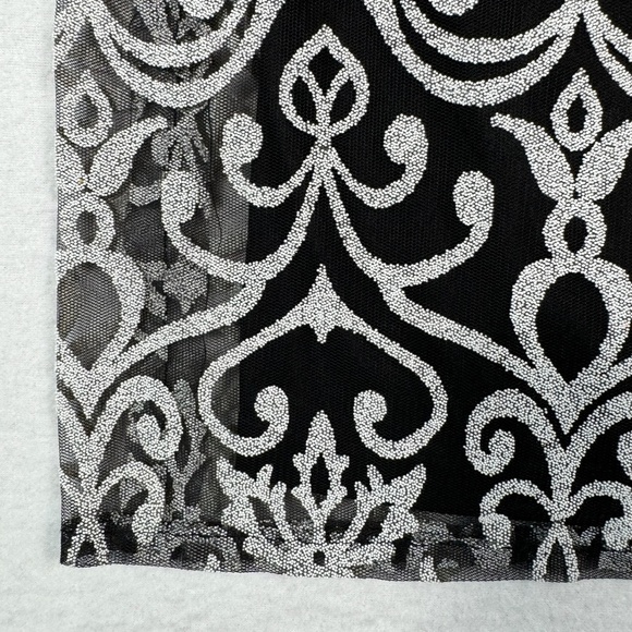 Adrianna Papell Hailey Cap Sleeve Beaded Mini Dress Womens Size 12 Black White - Picture 10 of 14